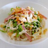 子どもが喜ぶ☆ハムと卵のサラダうどん